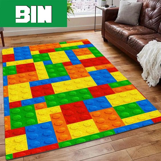 Lego Colorful Brick Patent Home Decor Rug Carpet - Binteez